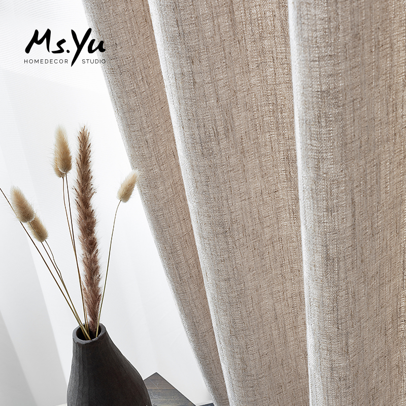 喻小姐亚麻原木侘寂窗帘