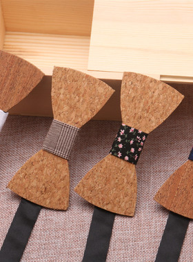 2019新品软木休闲拍照摄影主持人夜店潮流领结蝴蝶结煲肽外贸