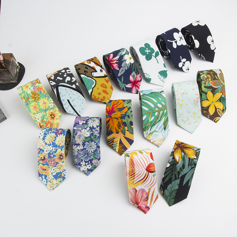 春夏森林植物系花朵领带男士正装商务休闲复古花纹高端结婚拍照