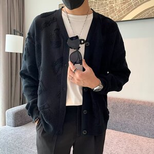 秋冬季开衫毛衣外套男生潮流潮牌百搭男士毛衣外套针织衫宽松韩版