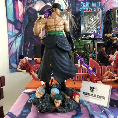超新星工作室扛刀索隆五头雕手办