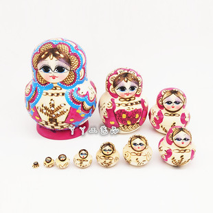【包邮】十层小树大肚俄罗斯套娃娃生日礼品木制玩具情人节礼物