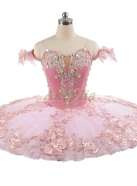 Jina Dance 睡美人芭蕾演出服华丽定制粉色花仙子比赛tutu裙儿童