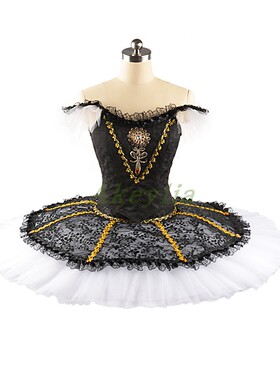 Jina dance 高档分体式芭蕾舞裙无弹力tutu黑白色国际比赛演出服