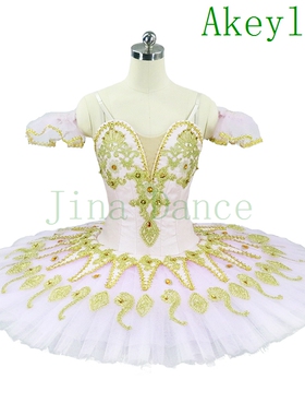 Jina Dance粉色芭蕾舞裙专业比赛演出服TUTU量身定制芭蕾公主纱裙