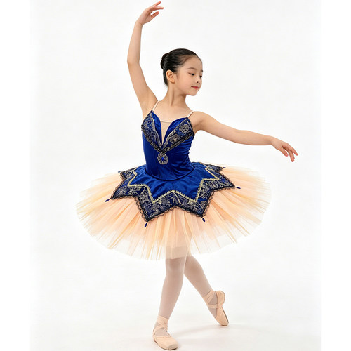 Akeylia 高质量蕾舞裙演出服7层硬纱丝绒ballet tutu定制国际比赛