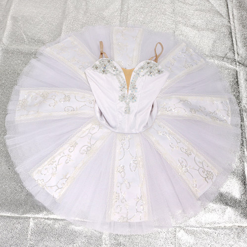 Akeylia 银白色tutu ballet 比赛独舞演出服专业考级儿童成人款