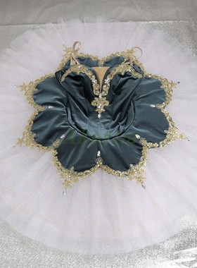 Jina dance灰蓝色芭蕾 tutu舞艺考表演国际比赛手工盘裙7层硬纱