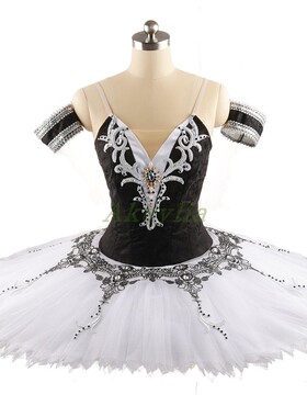 Jina Dance 专业比赛芭蕾舞裙黑白无弹力tutu修身简约款私人定制