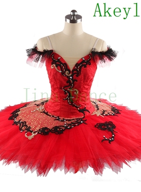 高档堂吉诃德tutu裙红色Don quixote量身定制芭蕾舞演出比赛服装