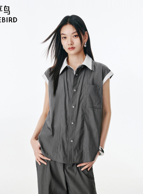 【商场同款】太平鸟女装2025年夏季新款无袖衬衫上衣A1CAF242G