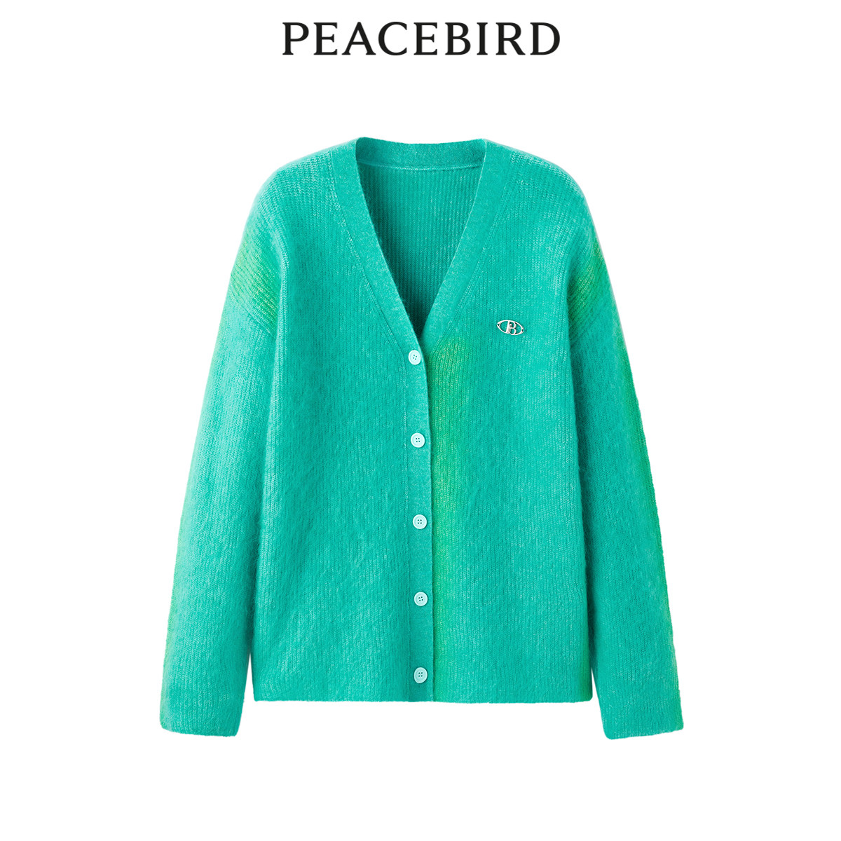 太平鸟女装年春季新款撞色马海毛开衫A3EDE1105