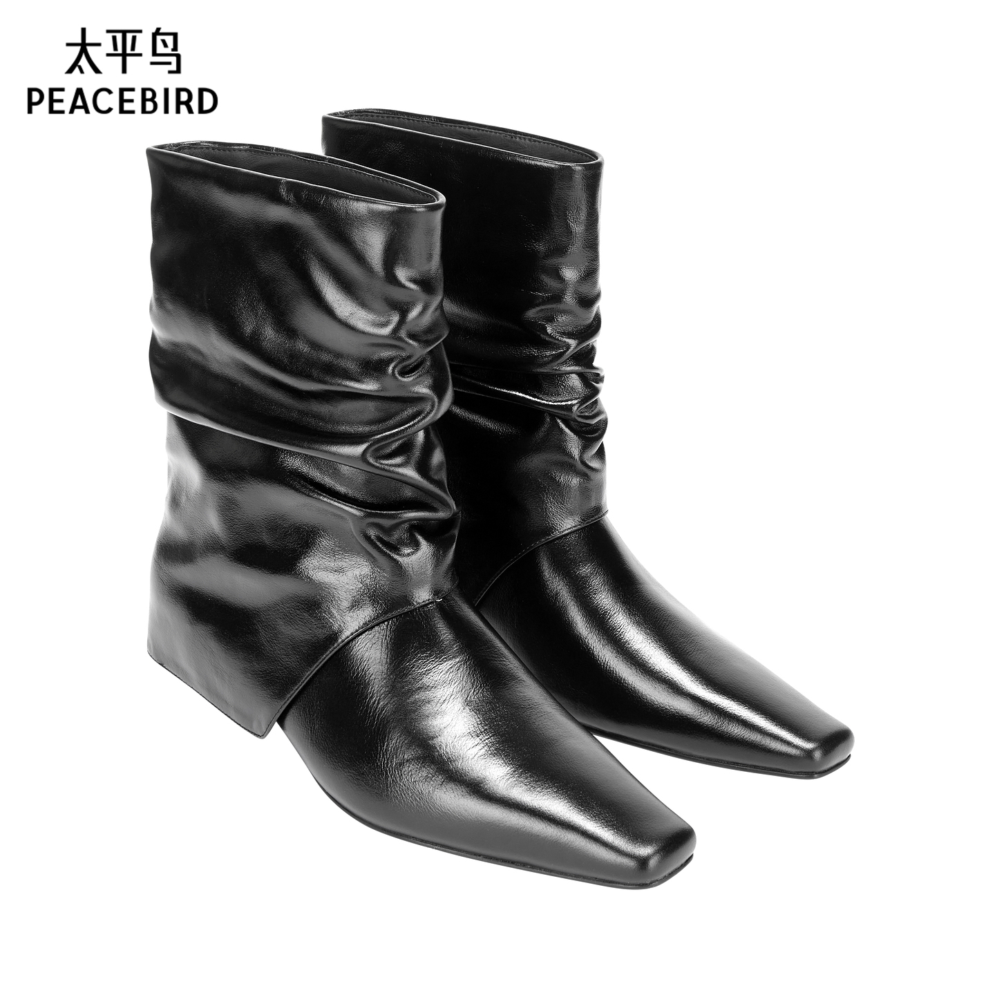 【商场同款】太平鸟2025年冬季新款黑色短靴女品质高级A1ZBF4346
