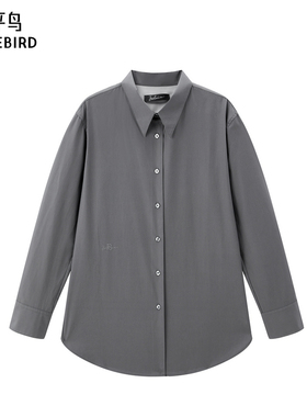 太平鸟大师系列女士高端通勤新款精致刺绣长袖衬衫上衣A1CAF130A