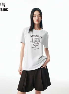【商场同款】太平鸟25秋季新款时尚宽松花卉图案短袖T恤A1CNF3133