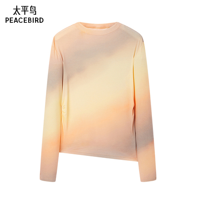 太平鸟女装春季新款渐变长袖上衣A1CDF1132