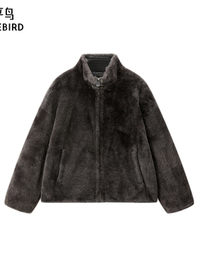 【商场同款】太平鸟皮毛一体暖绒皮草外套领口帅气皮袢A1ADF4703