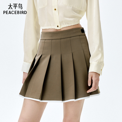 太平鸟女装年春季款时尚百褶短裙A1GEE1409