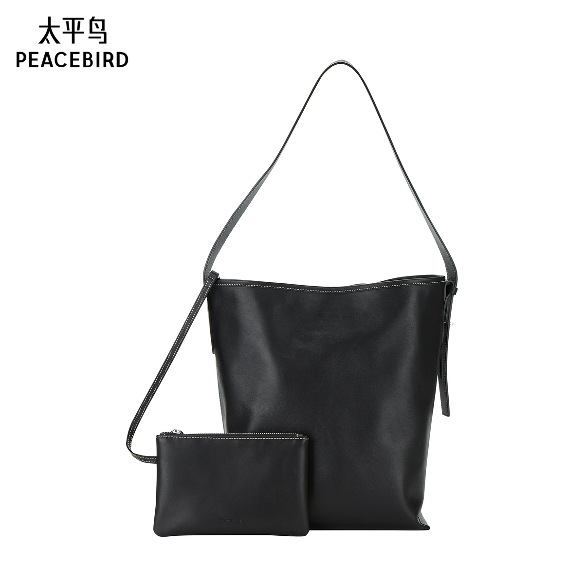 【商场同款】太平鸟头层牛皮单肩手拎品质手提包女通勤A1YFF3401