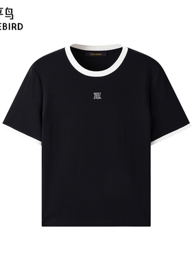 太平鸟女装年夏季款斯文撞边针织衫A1CNE2269