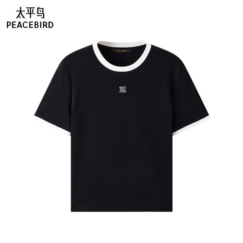 太平鸟女装年夏季款斯文撞边针织衫A1CNE2269