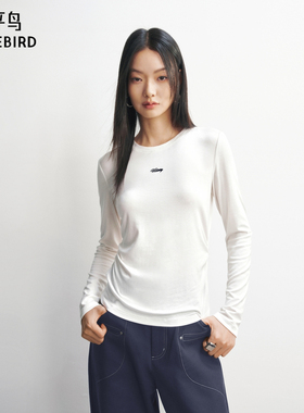 【商场同款】太平鸟26春季新款休闲腰间抽褶修身长袖T恤A3CPG1251