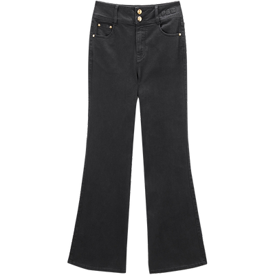 太平鸟高腰微喇牛仔裤2025年春季款修身喇叭牛仔裤女A1HAE3214