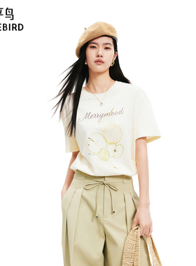 【商场同款】太平鸟女装2025年夏季新款质感短袖T恤A1CNF2737