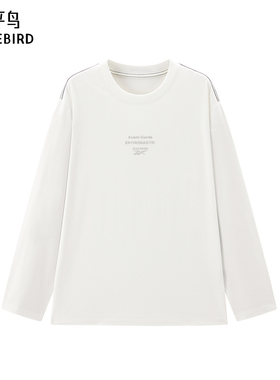 太平鸟2025年新款女士Reebok联名品质通勤白色长袖T恤A3CPF1263