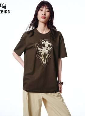 【商场同款】太平鸟女装2025夏季新款莱赛尔短袖T恤A1CNF2552