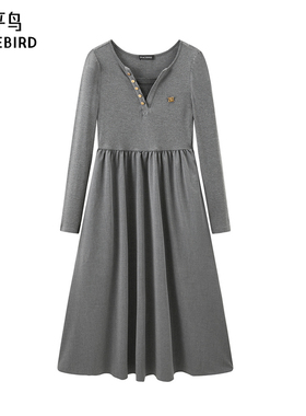 太平鸟女装2025秋季款假两件拼接连衣裙A1FAE3360