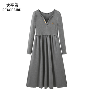 假两件拼接连衣裙A1FAE3360 款 太平鸟女装 2025秋季