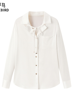 太平鸟女装2024年夏季新款通勤真丝衬衫A1CAE2101