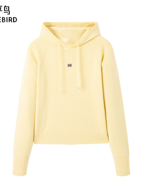 太平鸟年冬季新款抽绳连帽宽松套头衫A3EEE4449