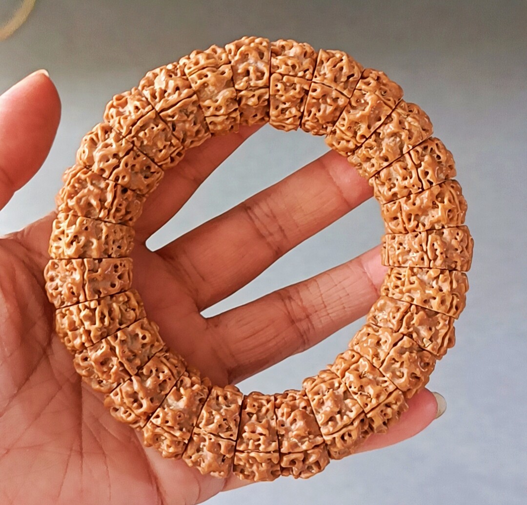 티베트 네팔 부채 모양의 RUDRAKSHA 슬라이서 닦았 옥 바즈라 매직 서클 남자 팔찌 팔찌