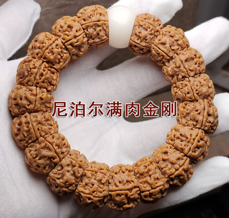 클래식 팬 VAJRA VAJRA CIRCLE 네팔 보리 씨앗 폭발성 이중 용 티베트 불교 구슬
