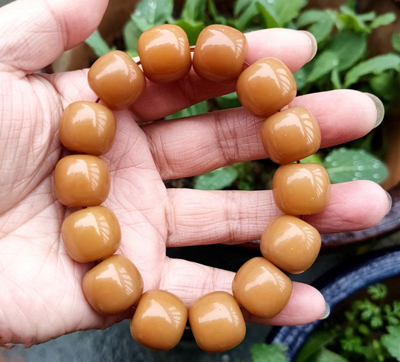 풍화 노란색 BODHI 루트 부처님 비즈 남성과 여성을위한 올드 타입 단일 원형 팔찌 부처님 비즈 OLD BODHI 씨앗 장난감 팔찌 액세서리