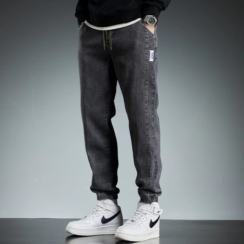 美式宽松牛仔裤男士潮流春秋季新款束脚裤舒适百搭哈伦休闲裤子男,男装,牛仔裤,淘宝优惠券,粉丝福利购,淘宝优惠卷