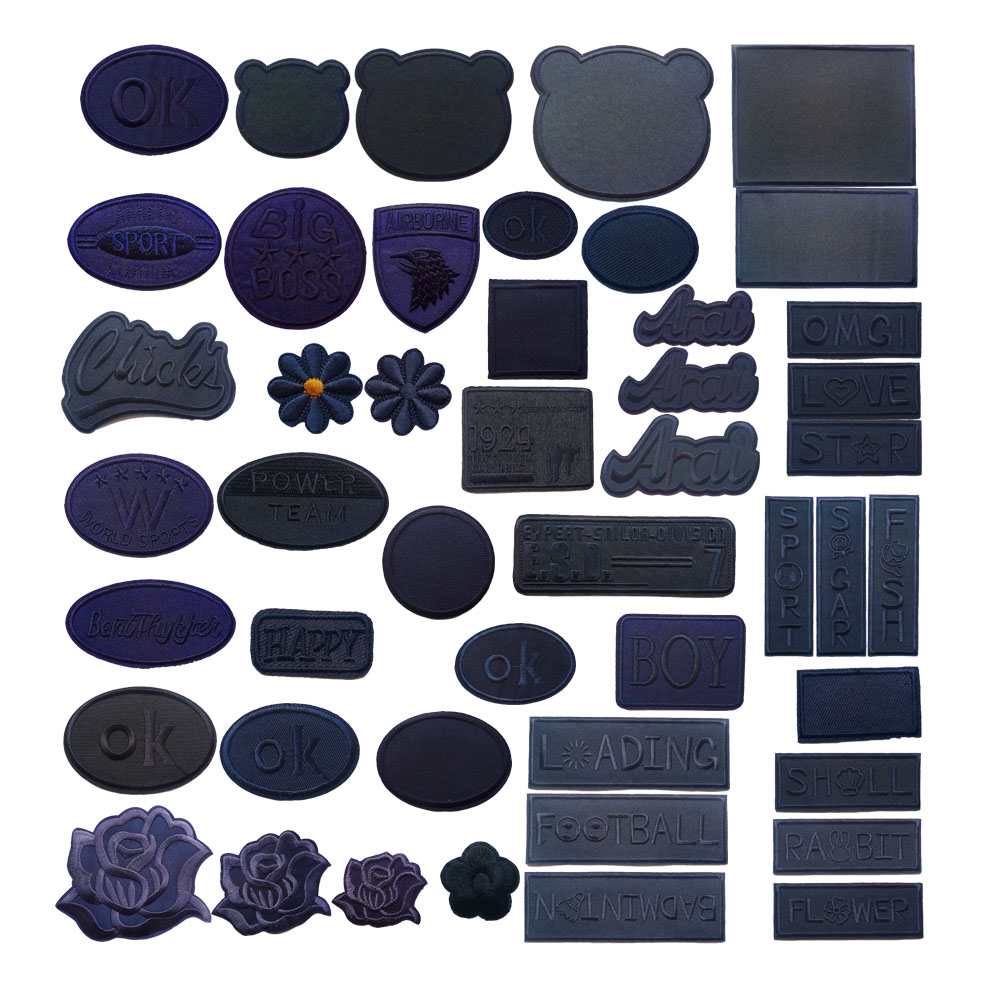 羽绒服衣服熨烫自粘纯色刺绣布贴