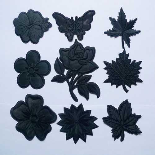 黑色窗帘贴花破洞刺绣校服修补贴