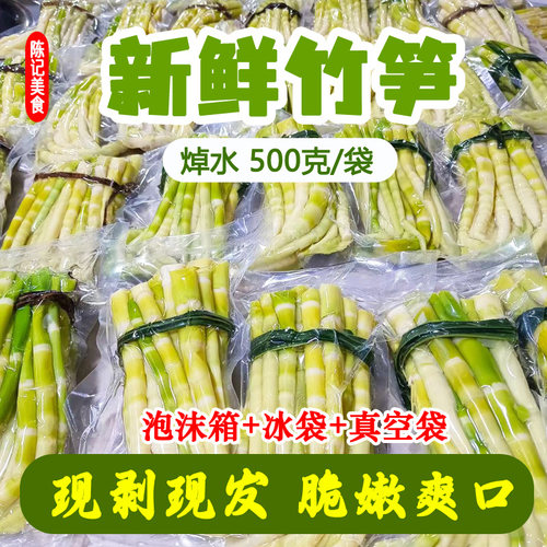 新鲜野生小竹笋湖北特产去壳清水笋大别山嫩笋尖商用真空农家春笋