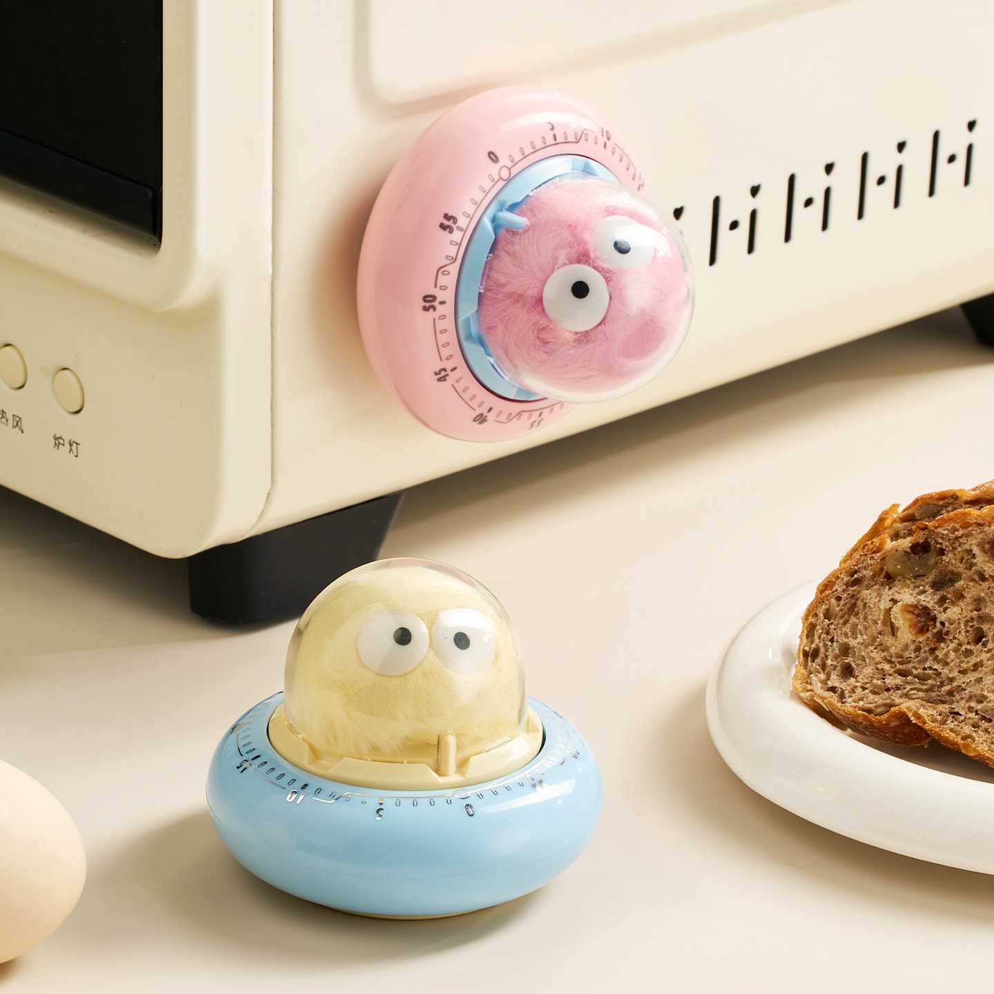 卡通磁吸机械计时器厨房烹饪定时提醒器小学生自律闹钟定时器
