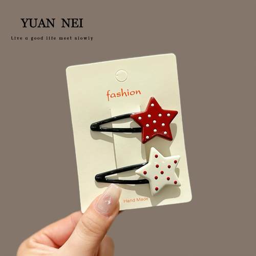 儿童发夹红色爱心星星发卡侧边夹