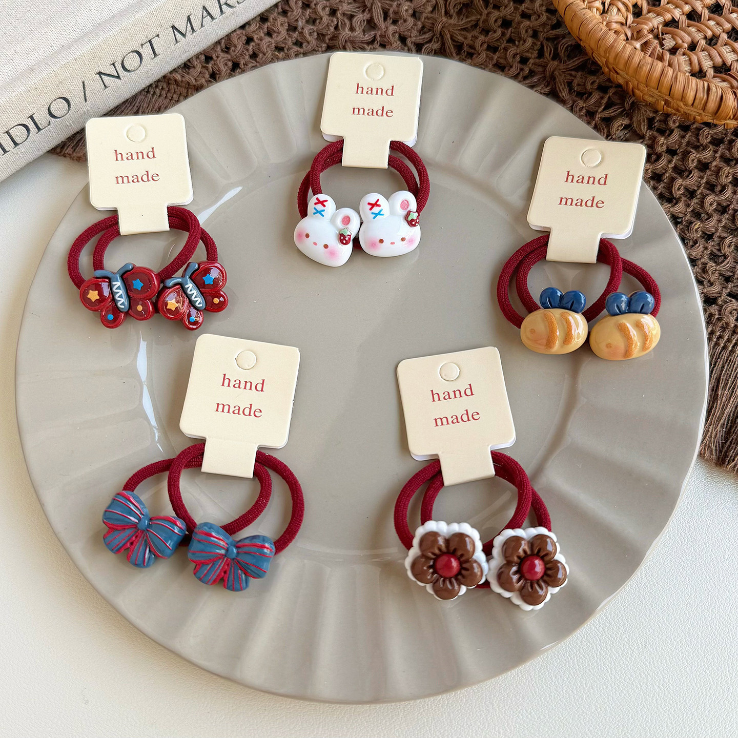 儿童皮筋酒红蝴蝶结兔子发绳高弹力宝宝发圈扎头发不伤发头绳发饰,童装/婴儿装/亲子装,发饰,淘宝优惠券,粉丝福利购,淘宝优惠卷