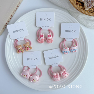 儿童发圈可爱卡通兔子发绳宝宝发饰高弹力不伤发皮筋女童发绳新款