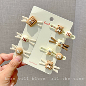 可爱小熊发饰女发夹刘海夹女生前额边夹鸭嘴夹子发卡头饰新款