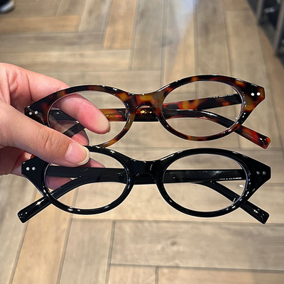 米钉小框椭圆眼镜框书呆子