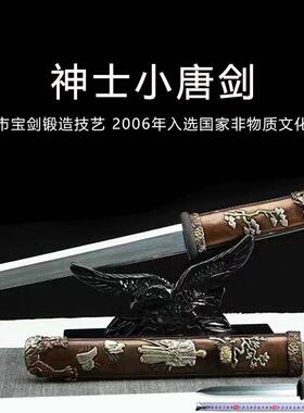 龙泉市神士小唐剑花纹钢硬剑武术刀剑铜鞘短刀短剑冷兵器未开刃