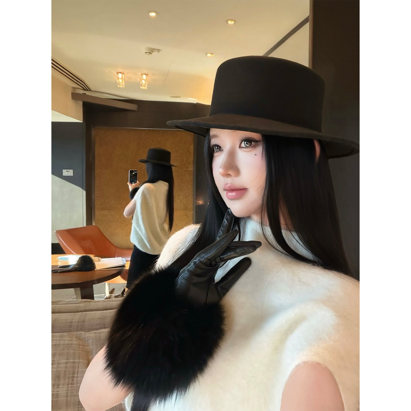 JAYKY YANG【落雪时分】半高领羊绒羊毛马甲秋冬无袖斗篷针织上衣