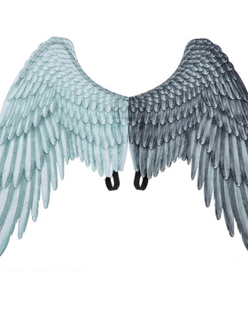 外贸狂欢节mardi gras万圣节男女通用超大黑白两色无纺布天使翅膀